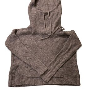 Kensie Chunky Knit Hooded Pullover in Heather Gray
